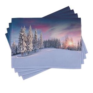 Winter Landscape Acrylic Painting placemats. Water & Stain Resistant.  New